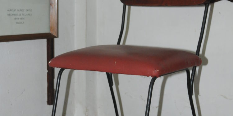 Desde esta silla Fidel habló a los trabajadores de Alquitex el 22 de octubre de 1970