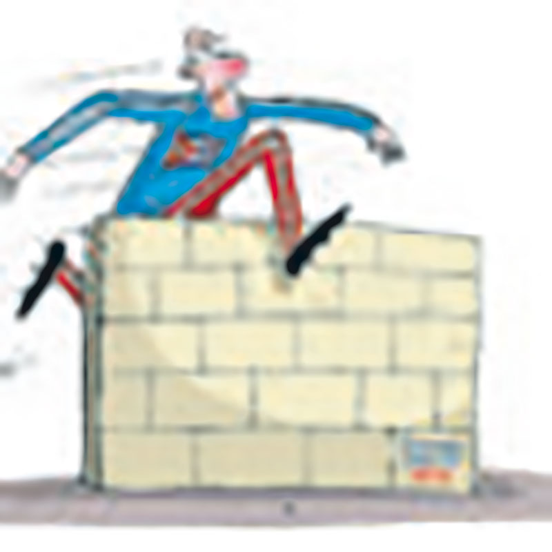 Zancadilllas del bloqueo al deporte cubano / Ilustración: Martirena