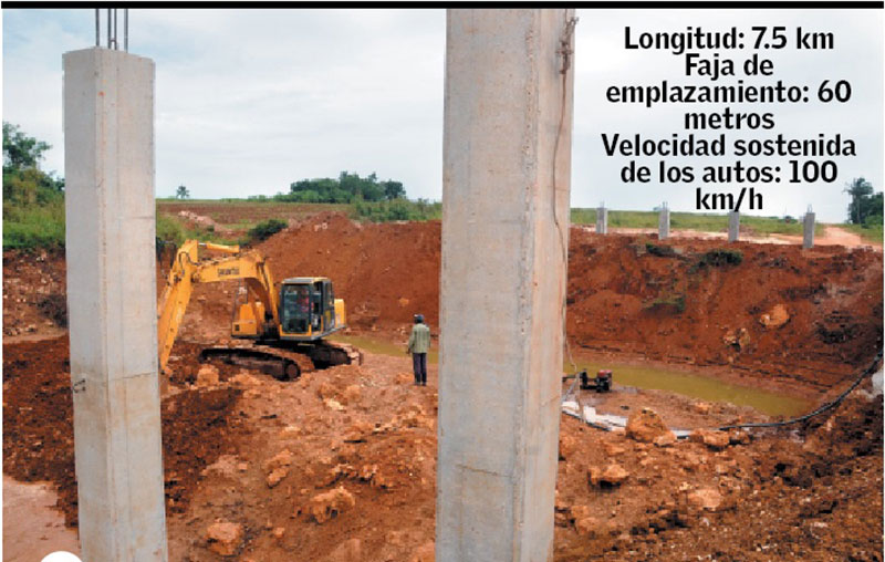 Postes del puente del vial a la autopista