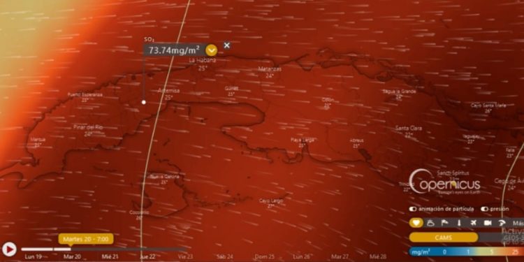 pronóstico del SO2 para el martes 20 de abril del 2021 a las 07:00am