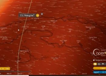 Dióxido de Azufre y otras partículas provenientes de erupción volcánica podrían llegar a Artemisa