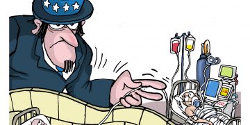 El Bloqueo afecta la Salud / Ilustración Martirena