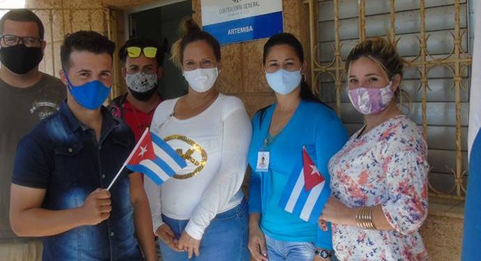 Algunos de los jóvenes participantes en el ejercicio de control / Foto: Tomada del sitio de la Contraloría Provincial de Artemisa