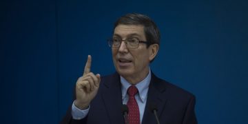 Bruno Rodriguez canciller cubano en rueda de prensa en el Ministerio de Relaciones Exteriores de Cuba, in Havana, Cuba, Tuesday, July 13, 2021. (Pool AP Photo/Ismael Francisco)