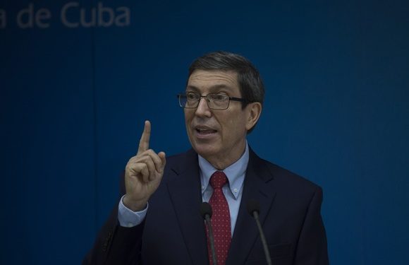 Bruno Rodriguez canciller cubano en rueda de prensa en el Ministerio de Relaciones Exteriores de Cuba, in Havana, Cuba, Tuesday, July 13, 2021. (Pool AP Photo/Ismael Francisco)