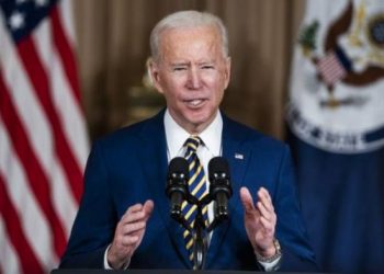 Joe Biden marca las pautas de la política exterior estadounidense durante su primer discuso como jefe del Gobierno en el Departamento de Estado. Foto tomada de BBC Foto: BBC