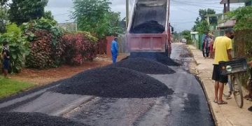 Pavimentación de calles en El Palenque / Foto: Tomada del perfil de Facebook de Arianna Martínez