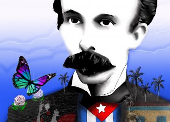 Martí es rosa blanca y no odio / Ilustración: Cabrera