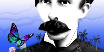 Martí es rosa blanca y no odio / Ilustración: Cabrera