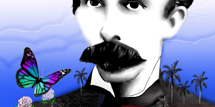 Martí es rosa blanca y no odio / Ilustración: Cabrera