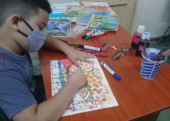 A sus nueve años, Kevin sueña ser pintor / Fotos: Yusmary Romero