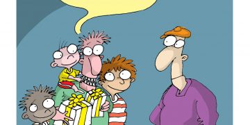 Caricatura día de los padres