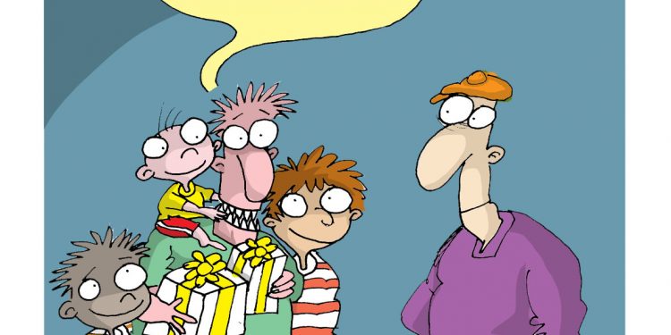 Caricatura día de los padres