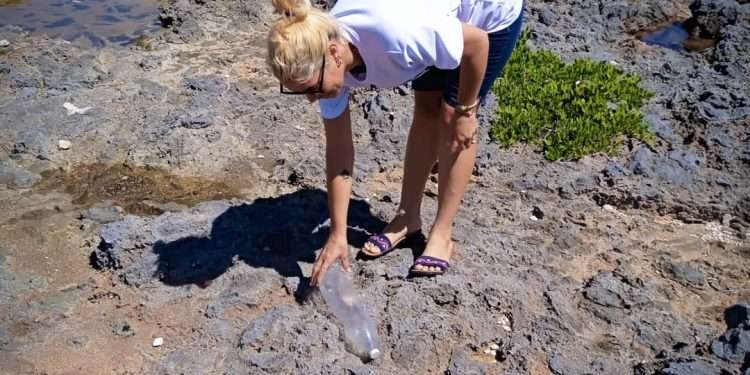 Recogida de desechos en las zonas de playa