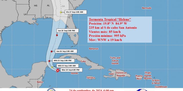 Helene se mueve por noroeste del mar Caribe