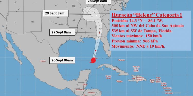 Helene se fortalece sobre el Golfo de México