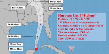 Helene se convierte en huracán sobre el canal de Yucatán