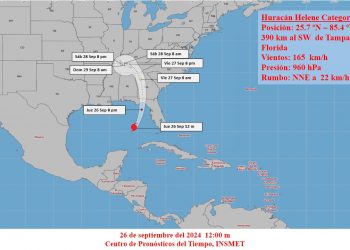 Helene durante la mañana ha continuado ganando en intensidad sobre el golfo de México