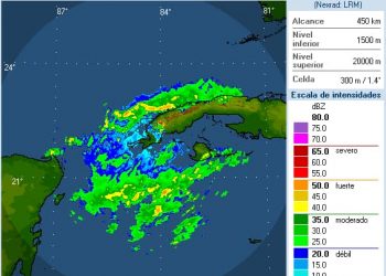 Frente Frío próximo a la costa norte del occidente cubano