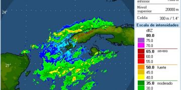 Frente Frío próximo a la costa norte del occidente cubano