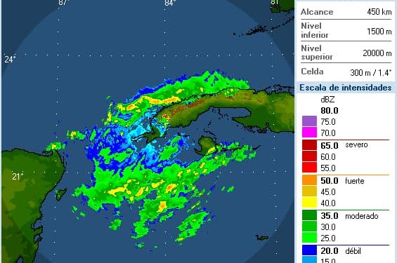 Frente Frío próximo a la costa norte del occidente cubano