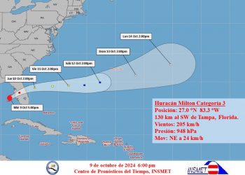 Milton muy próximo a la costa oeste de La Florida