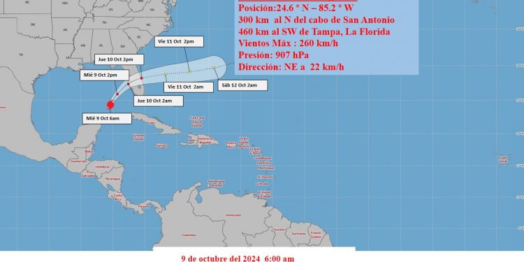 Milton se interna en el golfo de México