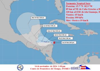 Se forma la tormenta tropical Sara