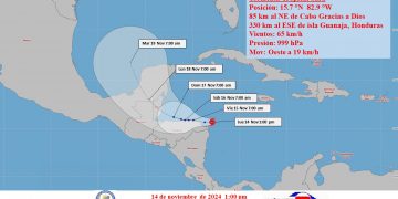 Se forma la tormenta tropical Sara