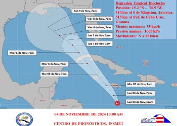 Se forma la Depresión Tropical Dieciocho en el mar Caribe