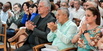 Miguel Díaz-Canel, presidente de la República, durante la inauguración de la XXXIII Feria Internacional del Libro de La Habana