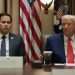 El secretario de Estado, Marco Rubio, y el presidente de EE.UU., Donald Trump en la Casa Blanca, el 10 de abril de 2025